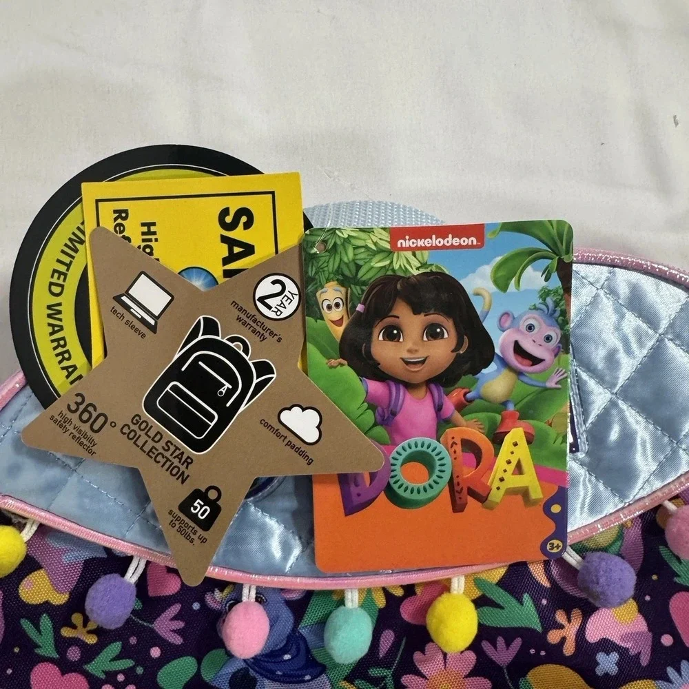 Dora Backpack Kids NWT‎ Boots Map Purple Explorer Nickelodeon 16